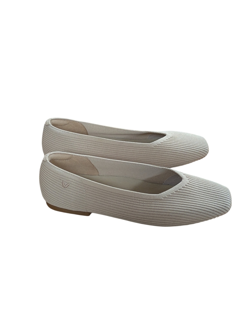 VIVAIA Margot Square Toe V-Cut Ballet Flats Almond Size 40 WIDE - Picture 3 of 10